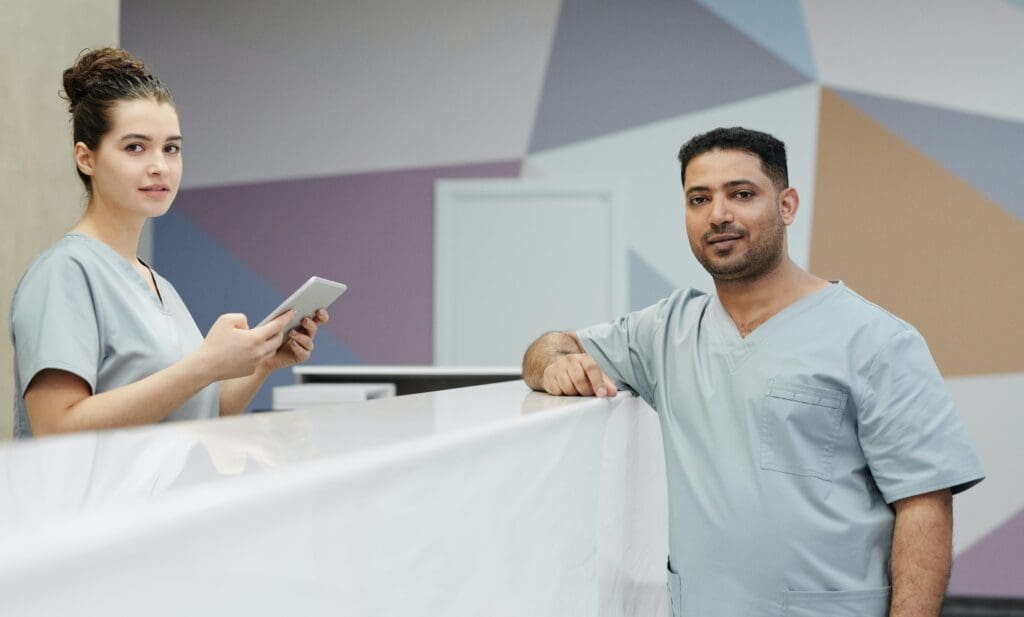 dentists at reception